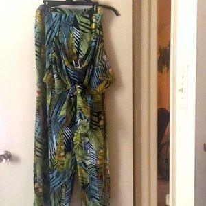 2 piece tropical pants and Top set size 3X never worn